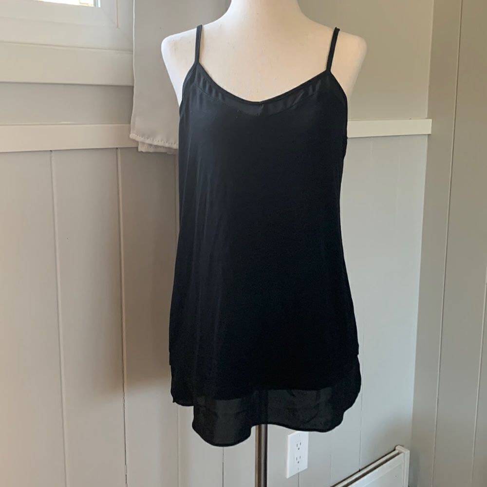 RW & CO camisole tank top black size large